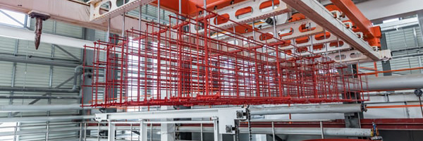 Sección de fabricación y circulación de mallas de acero automáticas