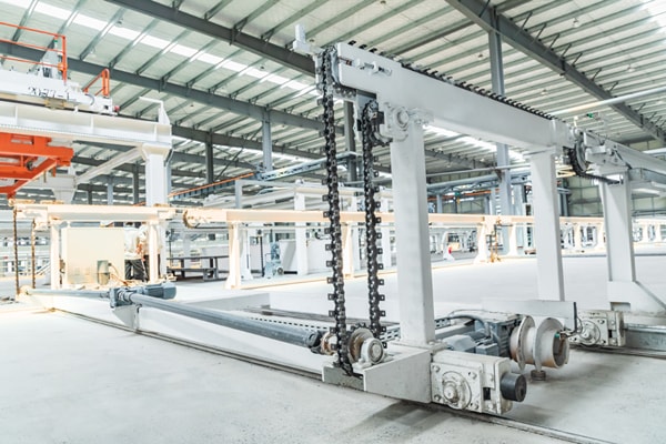 Sección de fabricación y circulación de mallas de acero automáticas