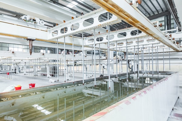 Sección de fabricación y circulación de mallas de acero automáticas